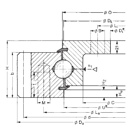 drawing-of-inner-flange-slewing-bearing-without-external-tooth
