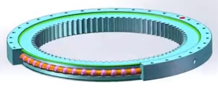 Single-row four point contact ball type