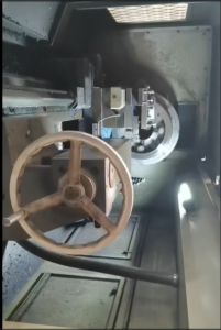 Rough turning for slewing bearing blanks on our horizontal lathe