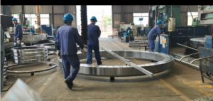 Inspection of Large‑size Three‑row Roller External‑tooth Slewing Bearing Customized for Australian Mine — On‑site Inspection of Raceways and Rolling Elements2